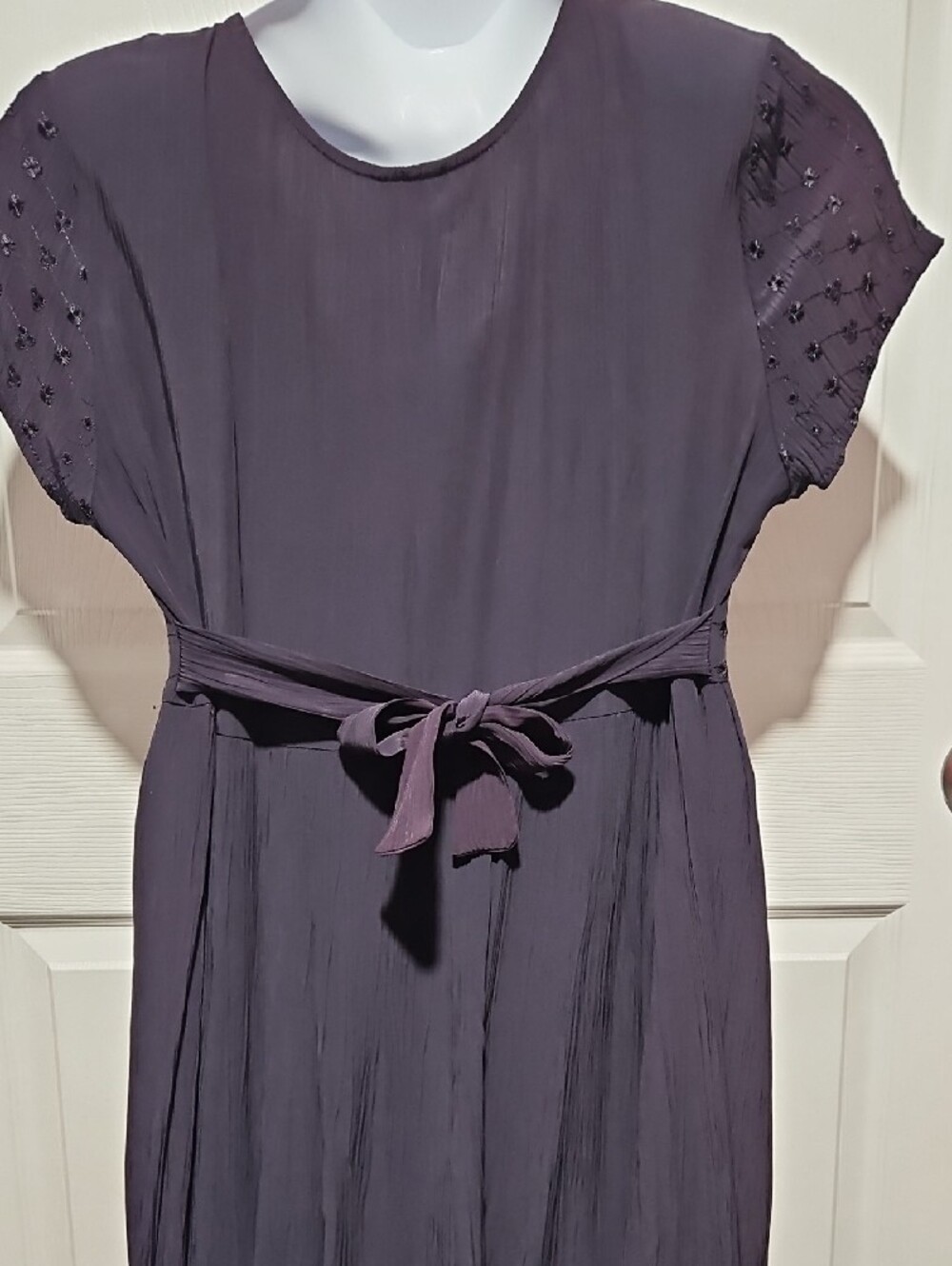 VINTAGE Navy Women's Short Sleeve Dress - Picture 7 of 7